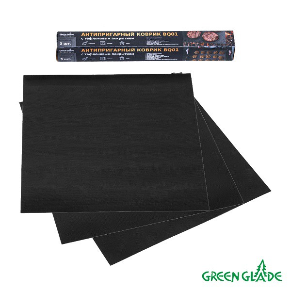 Набор антипригарных ковриков Green Glade для гриля 3 шт. 30х30 см BQ01 , 